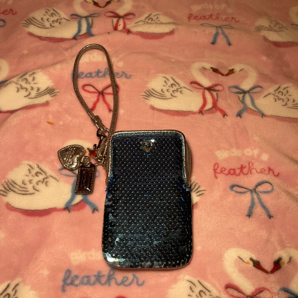 Coach Blue Sequin Pouch